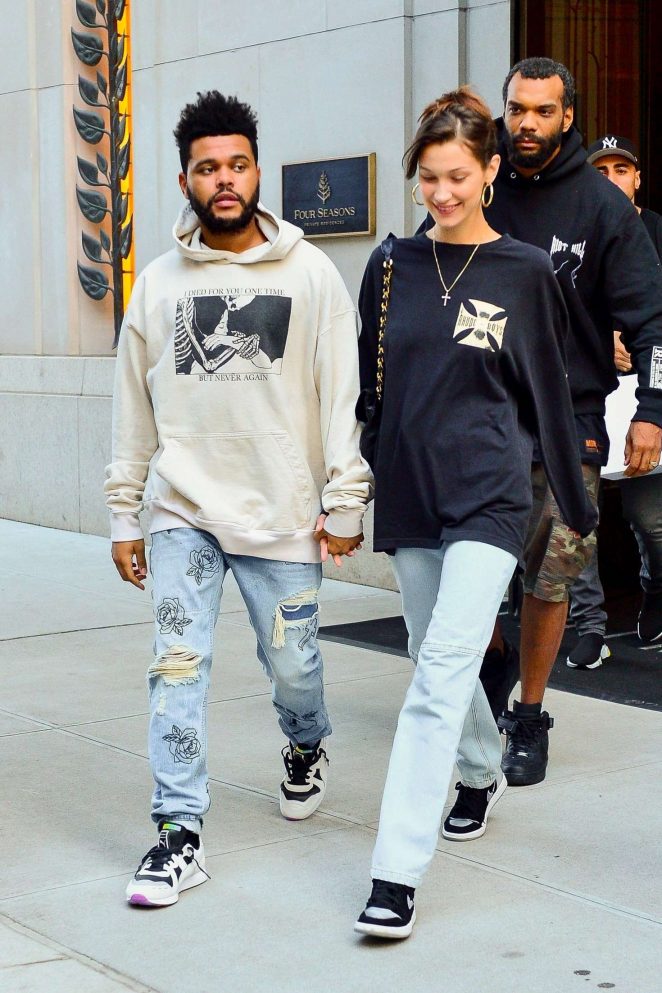 Bella Hadid and The Weeknd - Head out from Bella's apartment in NYC