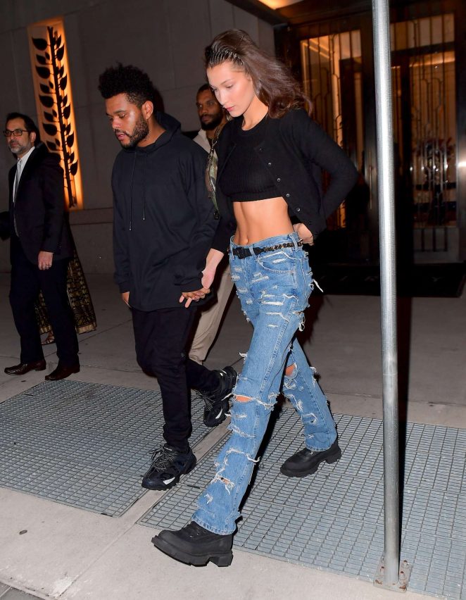 Bella Hadid and The Weeknd - Leaving her apartment in New York