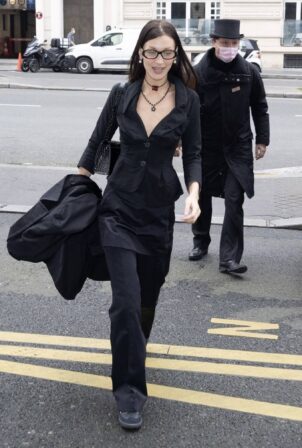 Bella Hadid - Arrive to the Royal Monceau hotel during Paris Fashion Week