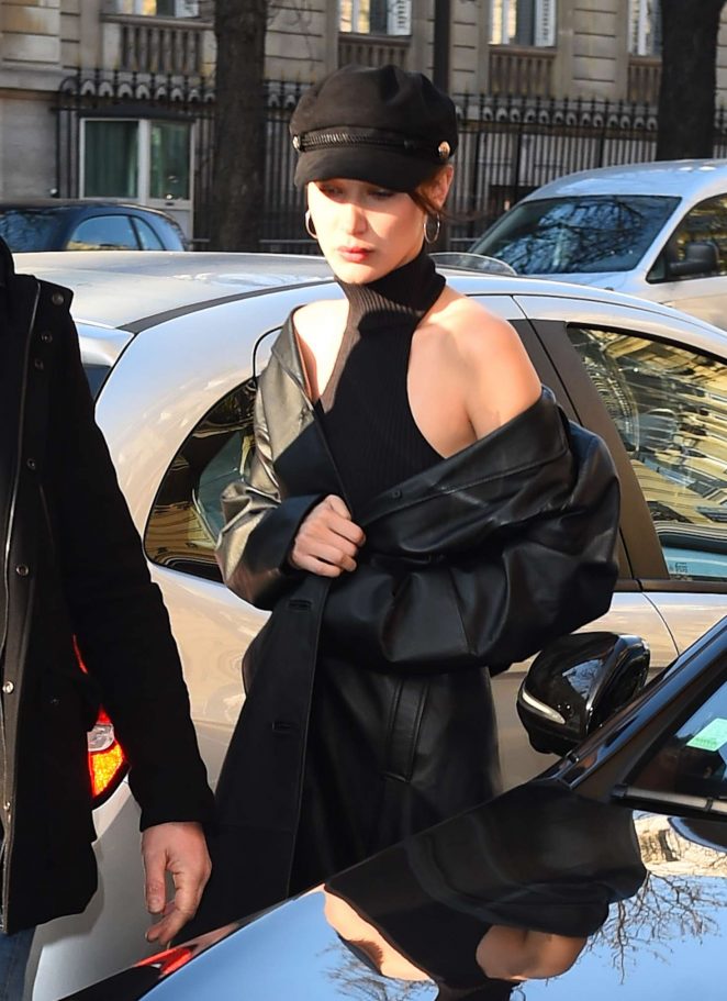 Bella Hadid - Arrives at a fitting for Givenchy in Paris