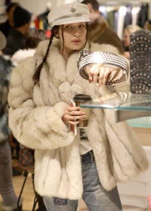 Bella Hadid at Aspen women's clothing store Nuages