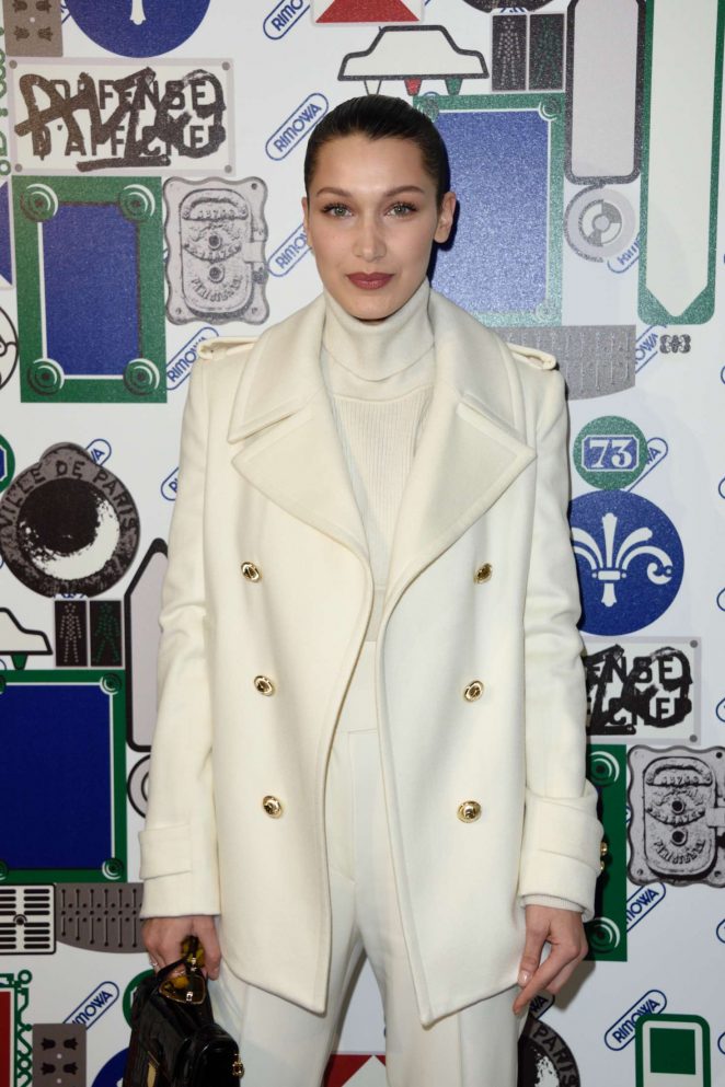 Bella Hadid at Opening of the Boutique Rimowa 73 Rue du Faubourg Saint Honore in Paris