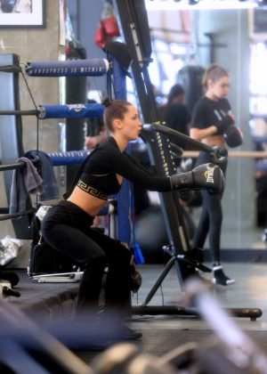 Bella Hadid at the gym in New York City
