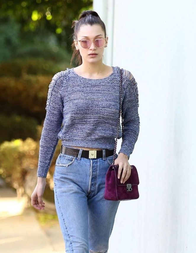 Bella Hadid in jeans at Christmas Shopping in Los Angeles