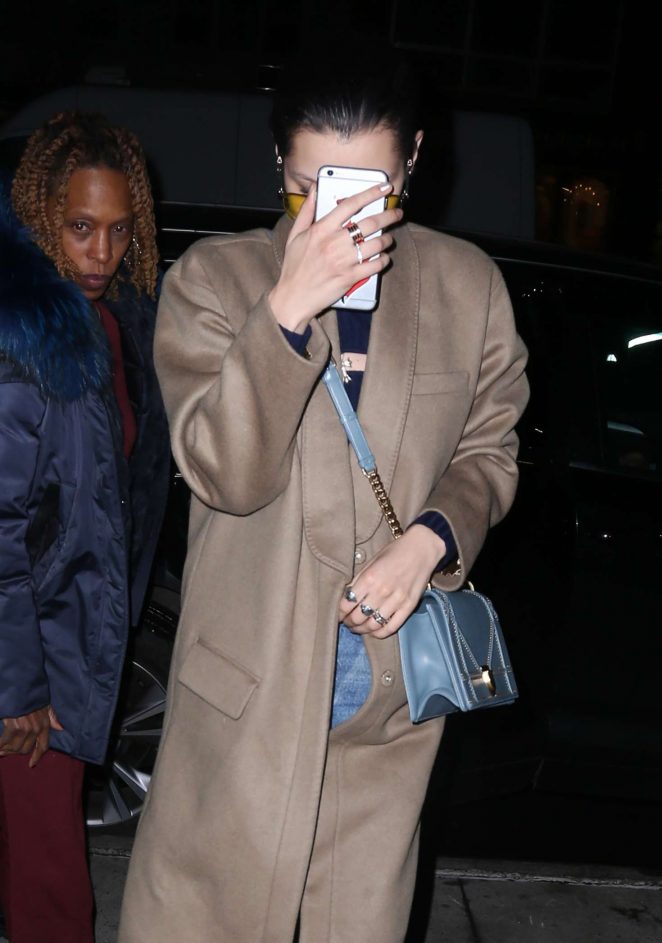Bella Hadid in Long Coat out in New York City