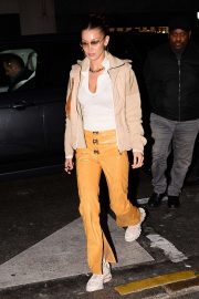 Bella Hadid in Yellow Pants - Out and about in Paris
