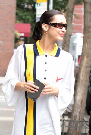 Bella Hadid - keeps it casual in a Nike fit as she steps out in Soho