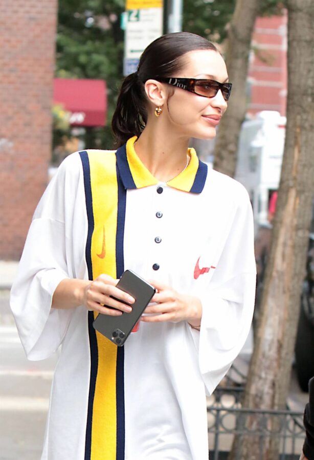 Bella Hadid - keeps it casual in a Nike fit as she steps out in Soho