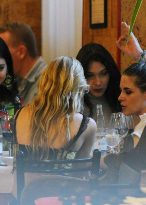 Bella Hadid, Kendall Jenner, Kristen Stewart and Stella Maxwell out for dinner in Milan