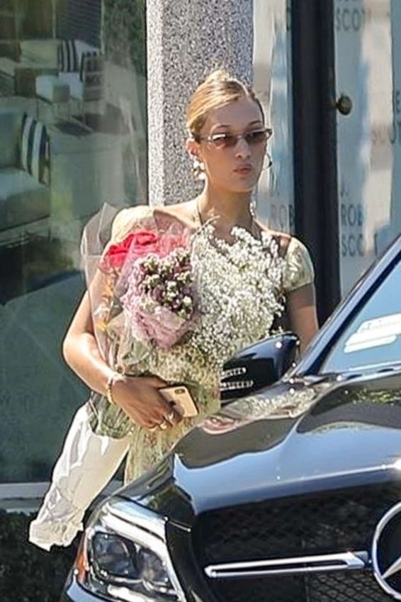 Bella Hadid - Leaving a floral shop in LA