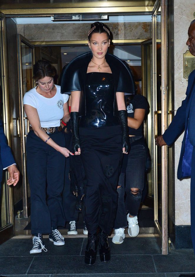 Bella Hadid - Leaving the Carlyle Hotel to attend Met Gala in NYC