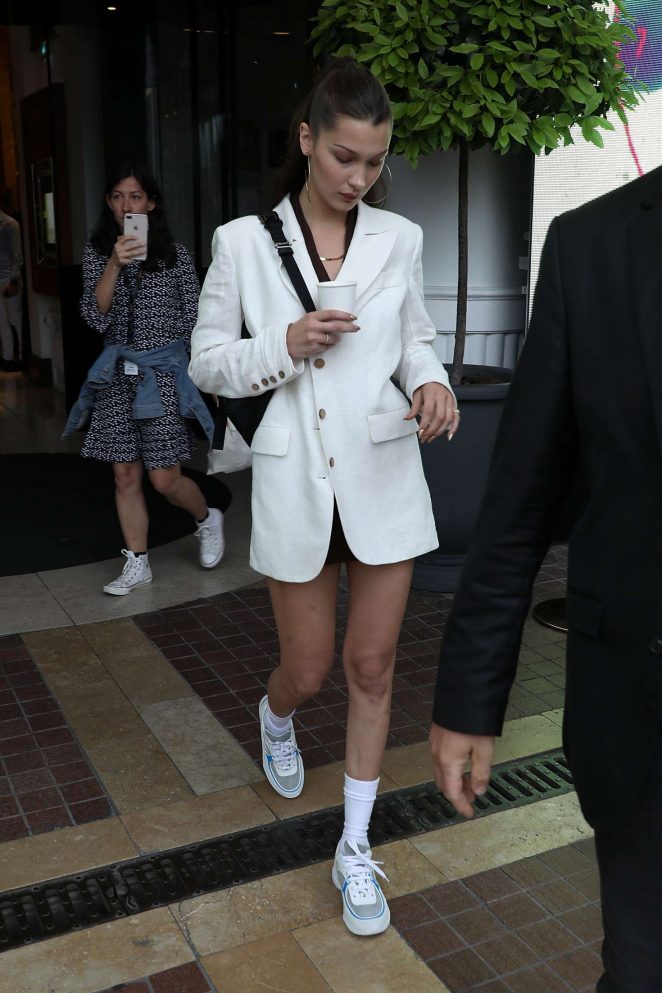 Bella Hadid - Leaving the Le Majestic Hotel in Cannes