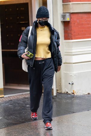 Bella Hadid - On chilly day stepping out in New York City