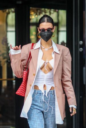 Bella Hadid - out of the George V Hotel in Paris