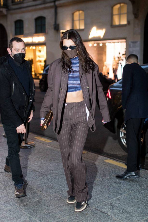 Bella Hadid - Steps out at avenue Montaigne in Paris