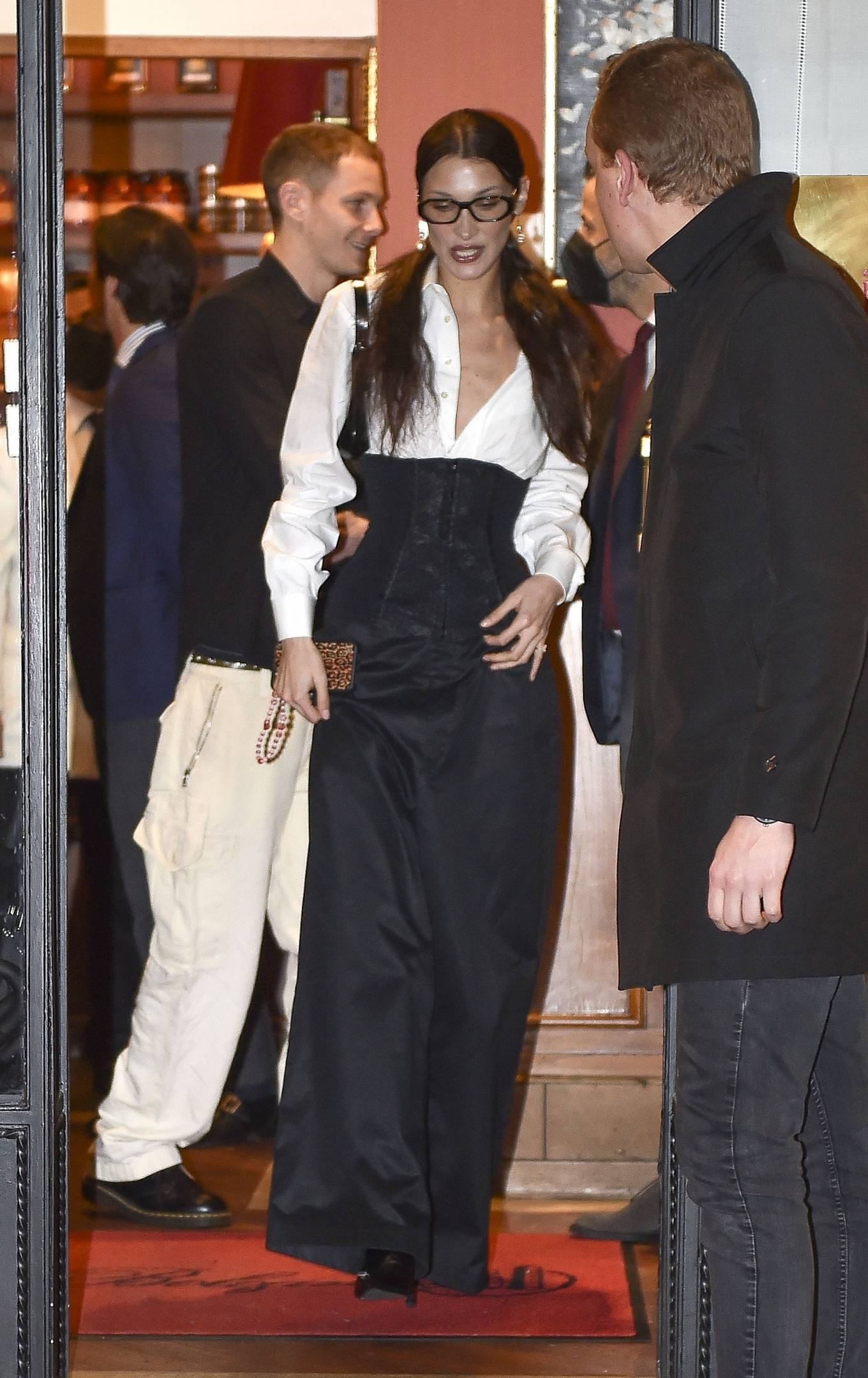 Bella Hadid 2022 : Bella Hadid – With boyfriend Marc Kalman seen at Dal Bolognese Restaurant in Rome-14