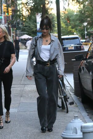 Bella Hadid - With her mother Yolanda Heads to Zero Bond in NY City