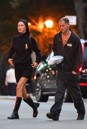 Bella Hadid - With Marc Kalman have a date night at Bar Pitti in New York City