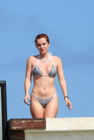 Bella Thorne - In a bikini at a hotel pool in Tulum