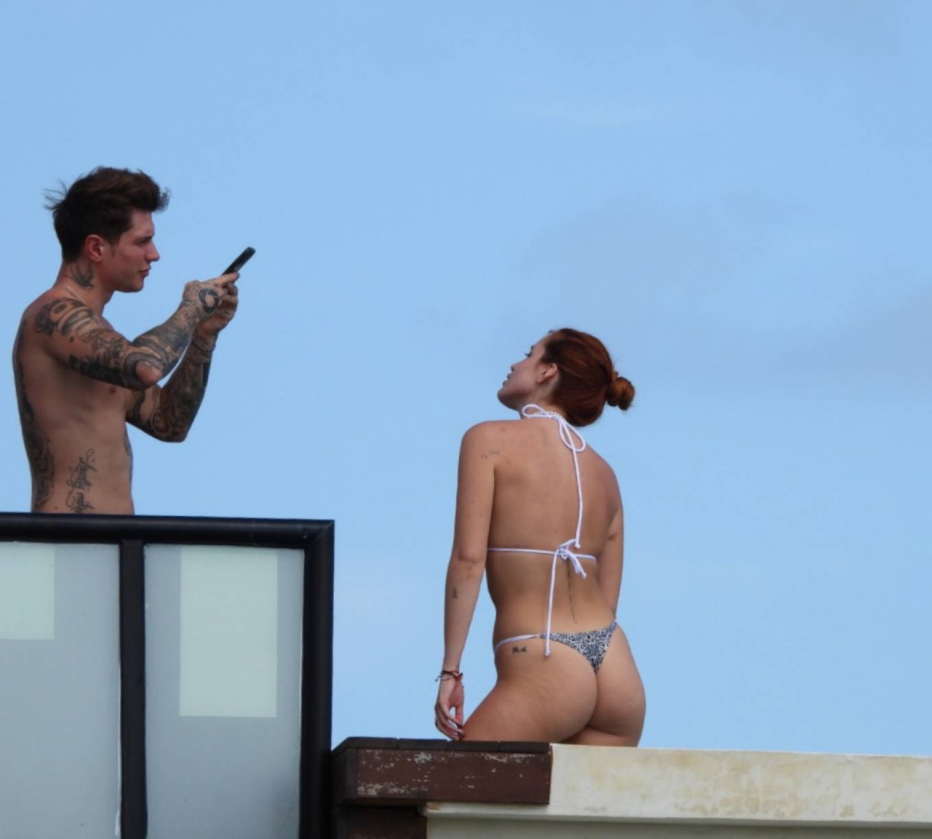 Bella Thorne - In a bikini at a hotel pool in Tulum.