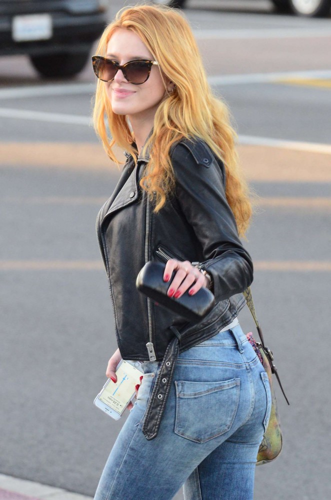 Bella Thorne Booty in Jeans Leaves the Nail Garden Salon in Encino