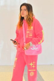 Bella Thorne in Pink - Arrives at LAX International Airport in LA