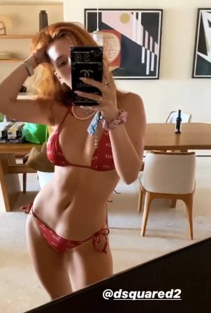Bella Thorne in Red Bikini - Social media