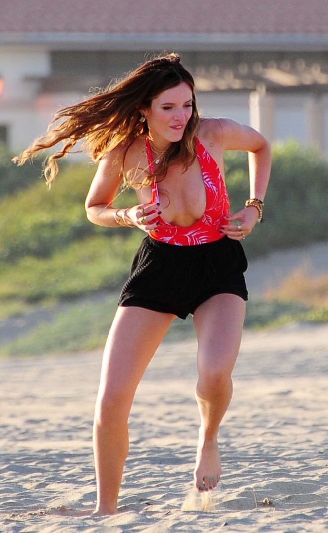 Bella Thorne in Shorts On 'You Got Me' set in Santa Monica adds