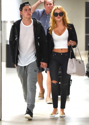 Bella Thorne and Gregg Sulkin at JFK Airport in NYC