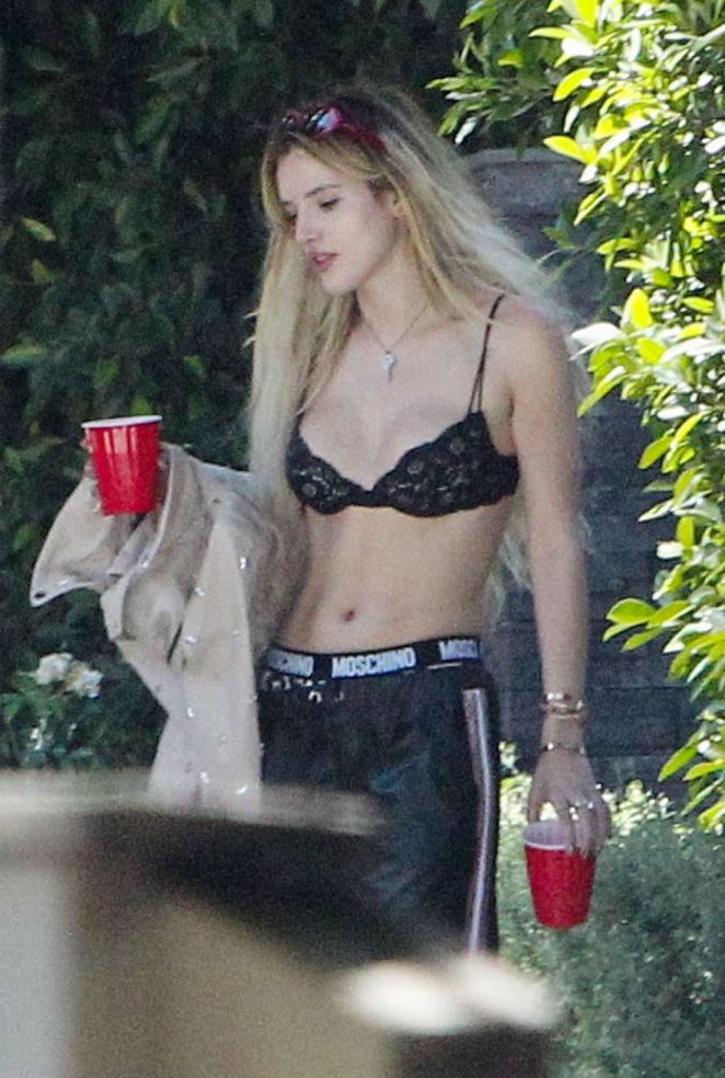 Bella Thorne Leaves a pool party in Los Angeles