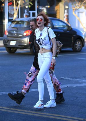 Bella Thorne - Leaving body electric tattoo shop in West Hollywood