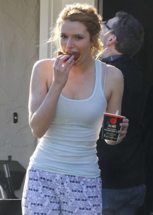 Bella Thorne on the set of "Perfect High" in Victoria