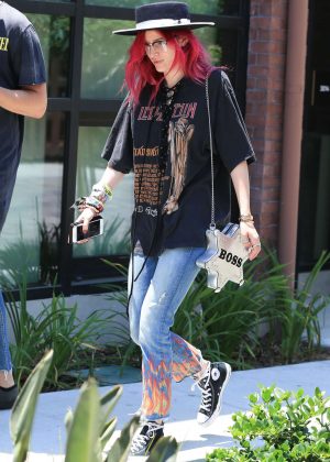 Bella Thorne wears a Fedora Hat out in Hollywood