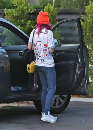 Bella Thorne with Blackbear's T-Shirt out in Los Angeles
