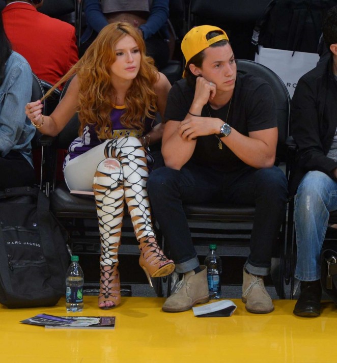 Bella Thorne With Boyfriend at Lakers Game in LA