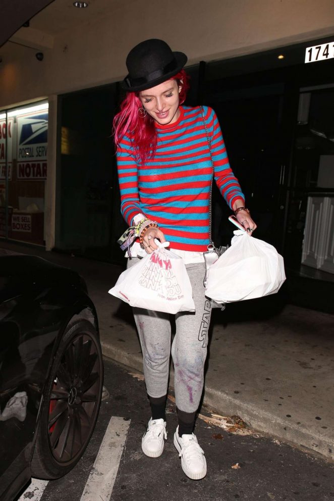 Bella Thorne With Hat Night Out in Encino