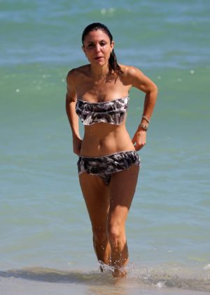 Bethenny Frankel in Floral Bikini on Miami Beach