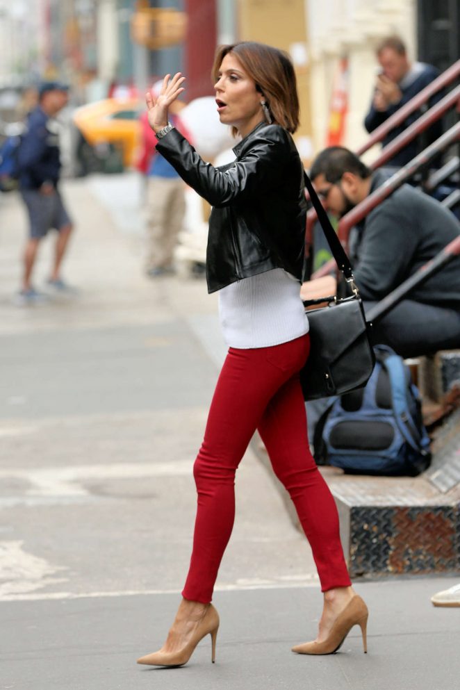 Bethenny Frankel in Red Jeans out in New York City
