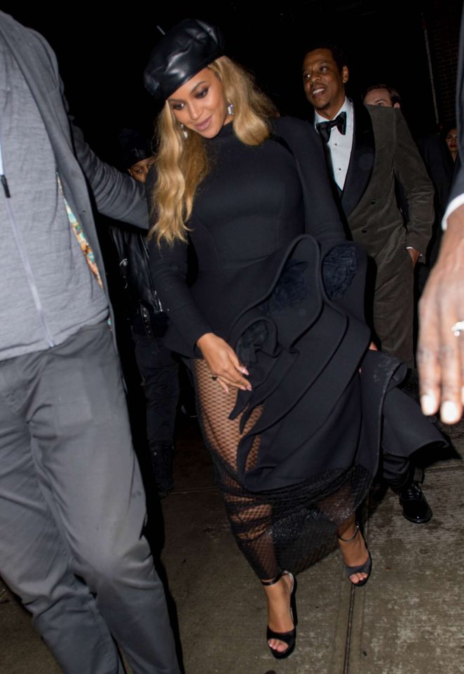 Beyonce in Black Dress at Catch in NYC