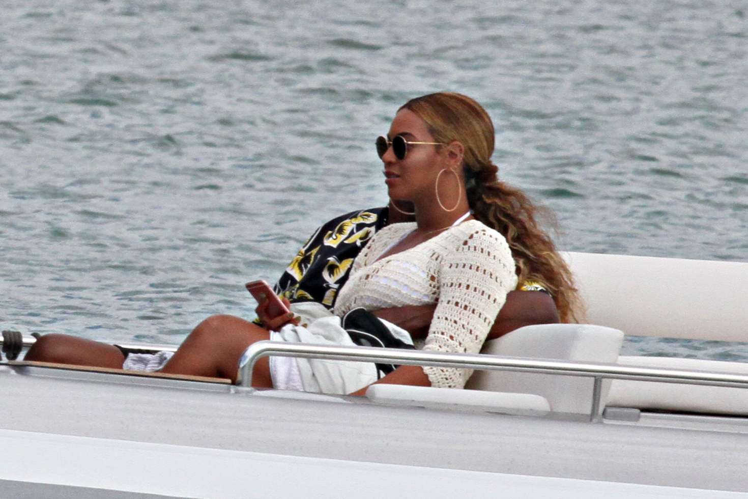 Beyonce on a yacht in Sardinia