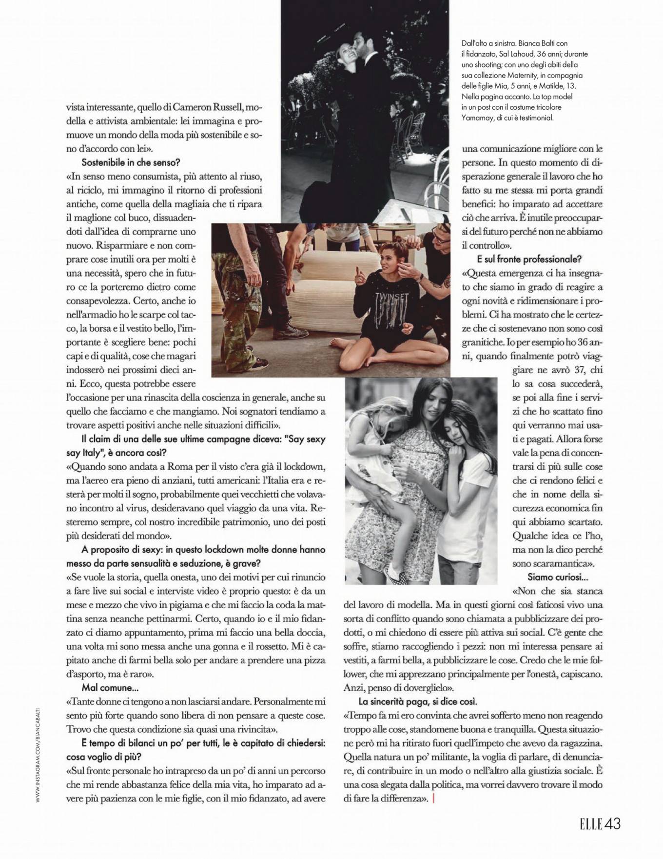 Bianca Balti â€“ Elle Italy Magazine (June 2020)
