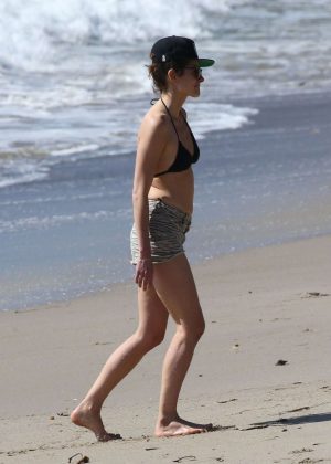 Bianca Bree in Bikini Top on the beach in Malibu