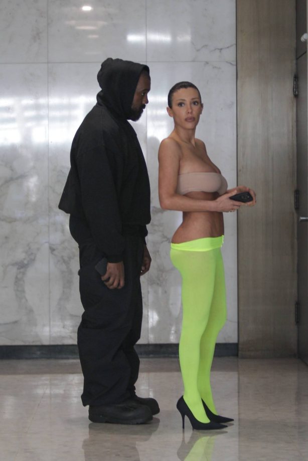 Bianca Censori - With Kanye West on their way to a business meeting in Hollywood