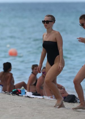 Bianca Elouise in Black Swimsuit in Miami