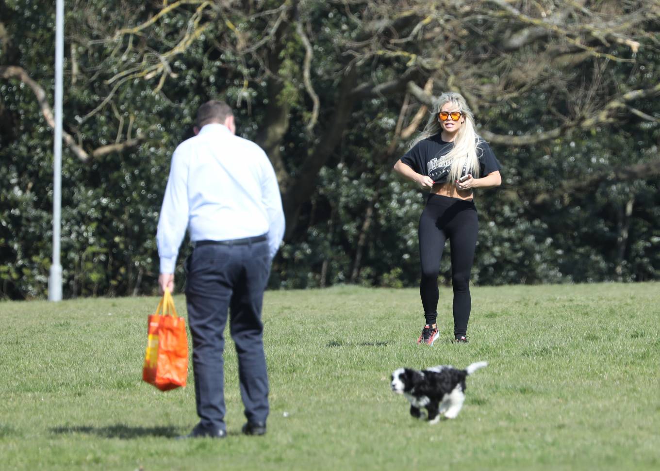 Bianca Gascoigne 2022 : Bianca Gascoigne – Seen in a local park with her new puppy Panda in Essex-09