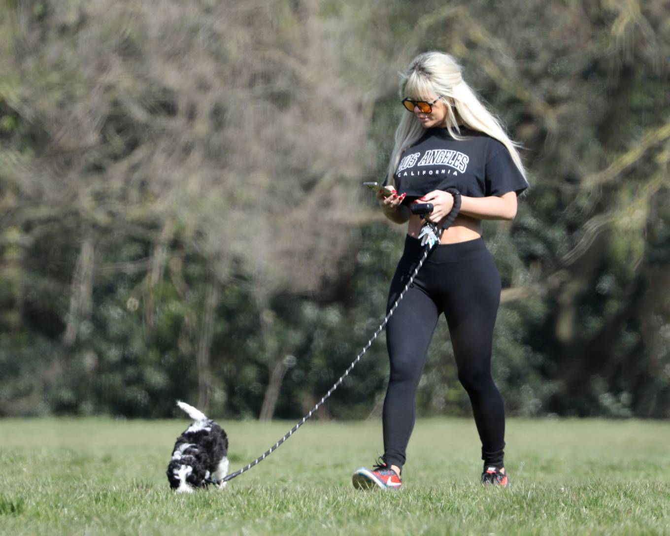 Bianca Gascoigne 2022 : Bianca Gascoigne – Seen in a local park with her new puppy Panda in Essex-30
