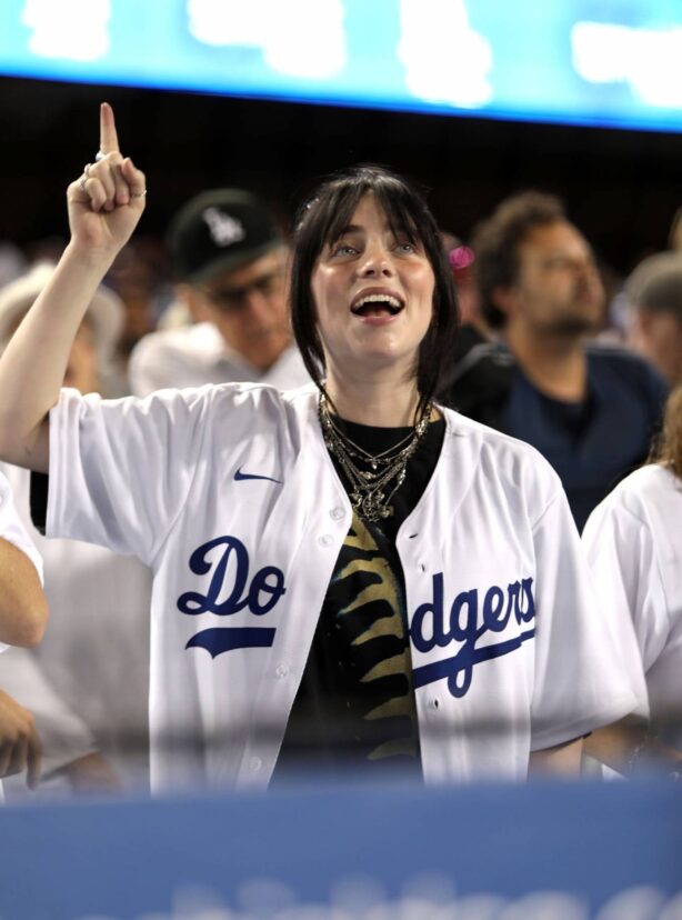 Billie Eilish - Seen at a game between the San Francisco Giants and the Los Angeles Dodgers