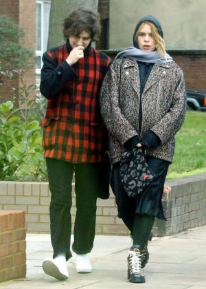 Billie Piper with her boyfriend out in London