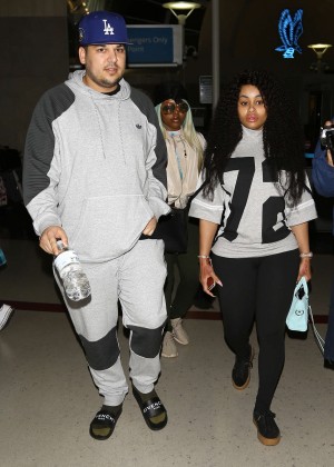Blac Chyna and Rob Kardashian at LAX Airport in LA
