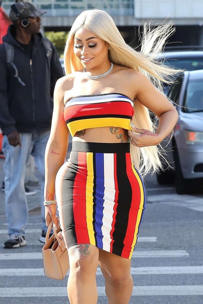 Blac Chyna in Colorful Dress out in Los Angeles